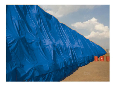 Lona 3x3 M Pvc 400 Micras Azul/preto Cobertura Caminhão