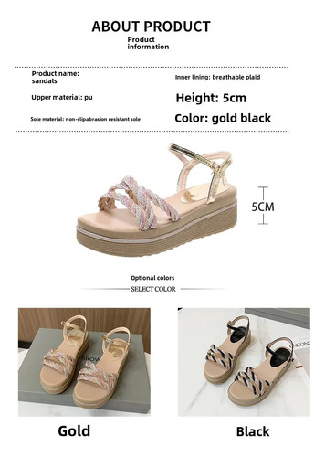 Sandalias De Cuña Con Plataforma Y Punta Abierta En Forma De