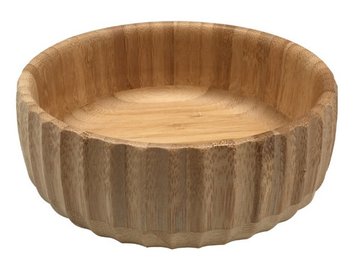 Bowl Canelado De Bambu 19cm Saladeira Objetos Natural Oikos