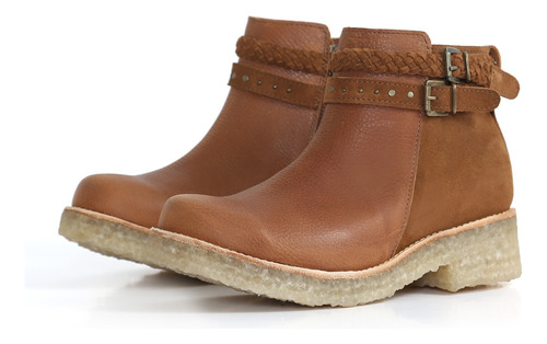 Botin Kebba Mujer Crepe Calixto Texas/renob. Tostado