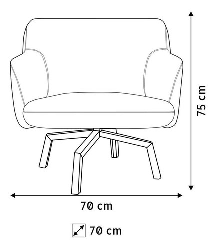 2 Poltronas Decorativas Giratórias Jade Tressê Linho Bege Cor Creme Desenho do tecido Liso