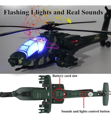 Otonopi Helicóptero Militar Pull Back Ejército Avión Jugu...