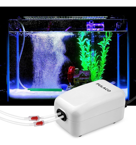 Bomba Aire Acuario Eléctrica Silenciosa Cable Doble Salida