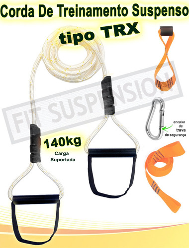 Imagem 1 de 10 de Corda Em Suspensão Treino Funcional Tipo Trx 5,50m Cap 140kg