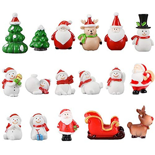 Kit De Adornos Navideños Miniatura, 17 Piezas Mini Ado...