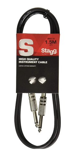 Cable 1,5m Plug-plug Mono Para Guitarra Bajo Stagg Sgc1.5