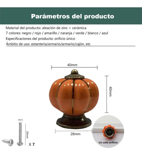 7 Piezas Manija Muebles Mango De Cerámica Pomos Cajón