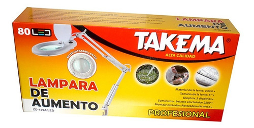 Lámpara Articulada Con Lupa Y Luz Led Zd-129a/led - Takema