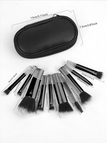 A Set De 10 Minibrochas De Maquillaje