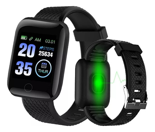 Reloj Inteligente Smartwatch 116 Plus Negro Deportivo 