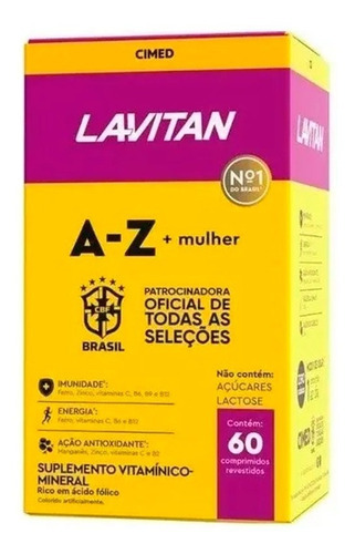 Lavitan A-z+mulher Suplemento Vitamínico 60 Comp Cbf Sabor Sem Sabor