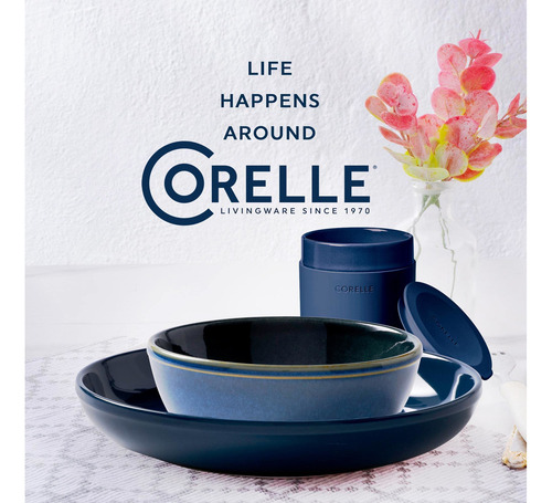Corelle Juego De Vajilla De Cerámica De 16 Piezas Platos