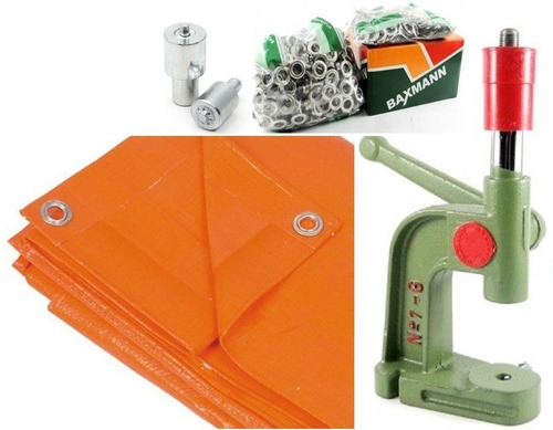 Kit Máquina + Matriz + 1.000 Ilhós + 1.000 Arruela P/ Lona
