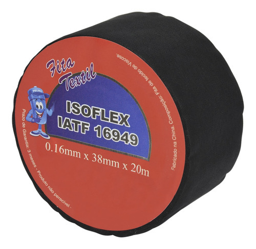 Fita Isolante Chicote Têxtil 0,16x38x29mm Preta Isoflex
