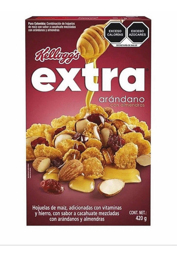 Cereales Kellogg's Extra Sabor Arándanos Con Almendras 1 Caja De 420g