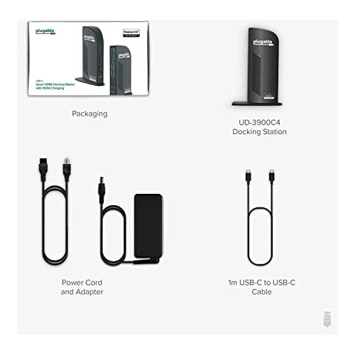 Estación De Acoplamiento Usb C 14 En 1 Enchufable Con 4 Hdmi