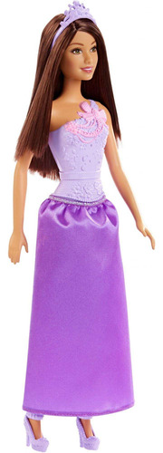 Muñeca Barbie Princesa Teresa Con Vestido Morado Y Lazo Rosa