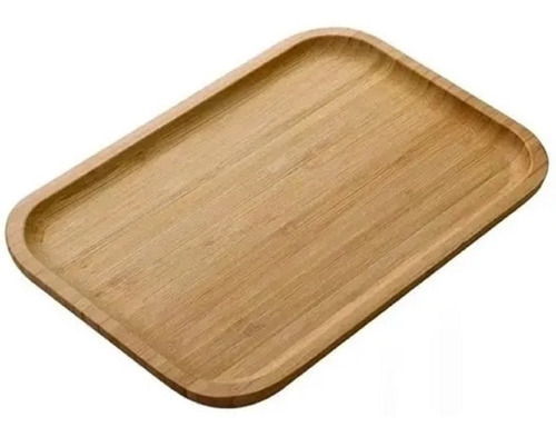 Bandeja De Bambu Retangular Grande 33 X 23 Cm Café Da Manhã