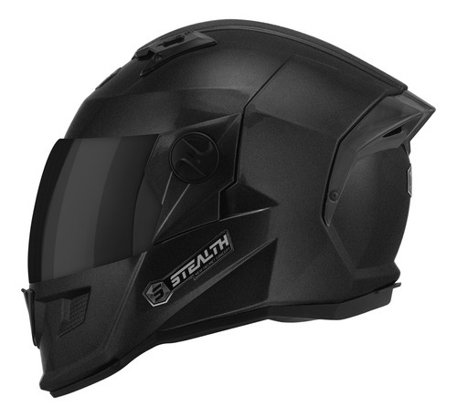 Capacete Fechado Masculino Stealth Solid Brilho Viseira Fumê Tamanho Do Capacete 62 Cor Preto