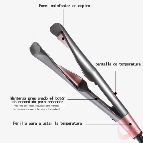 Rizador De Pelo 2 Es 1 Y Plancha Rizadora Espiral Ondulado