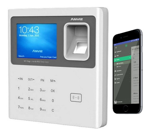 Reloj Control Personal Biometrico Horario Anviz W1 Pro + Fue