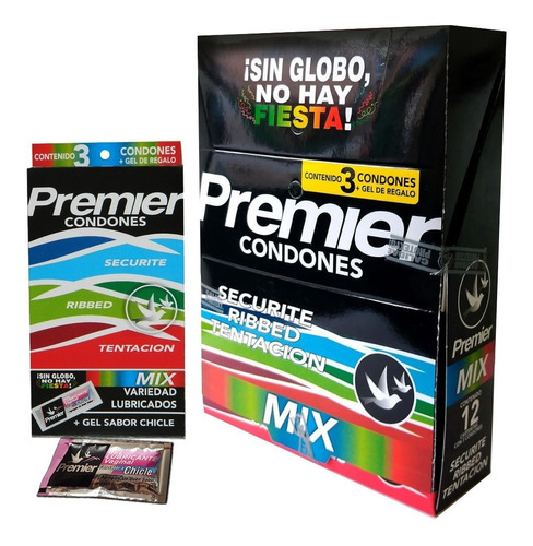 144 Condones Premier Mix, Más 48 Geles Lubricantes De Regalo