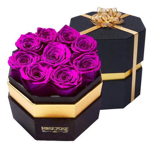 Rosezose Caja De Rosas Preservadas, Regalos De Cumpleanos Pa