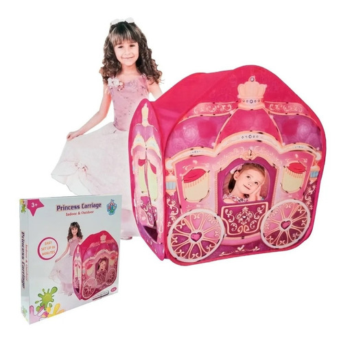 Imagen 3 de 5 de Carpa Infantil Casita Carruaje Princesas Nenas Autoarmable