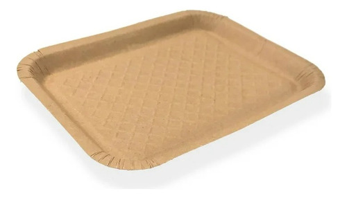 Platos Charola Carton Bandeja Desechable 100 Pzas 23x18 Cm Color Caqui