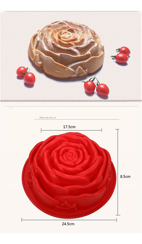 Molde Silicona Forma Rosa Flor Xl Gelatinas Pays Repostería Color Sorpresa