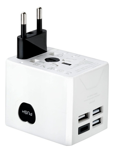 Adaptador Enchufe De Viaje Universal + Usb X 3 Usb-c X 1