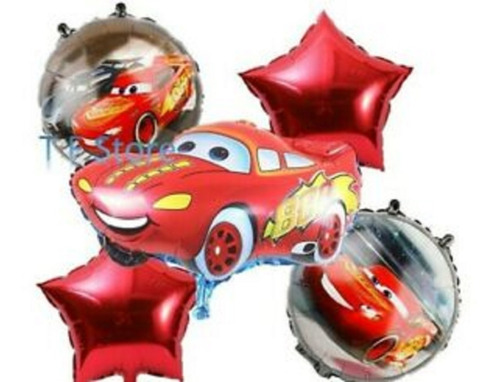 Set Globos Metalizado Cars X5