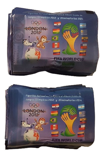 25 Sobres Figuritas London 2012 Y Elim. Mundial Brasil 2014 Juegos Olímpicos London 2012 Y Eliminatorias Brasil 2014