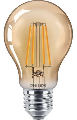 Foco Philips Led Classic Filamento A60 E27 Luz Cálida 4w Color de la luz Blanco cálido