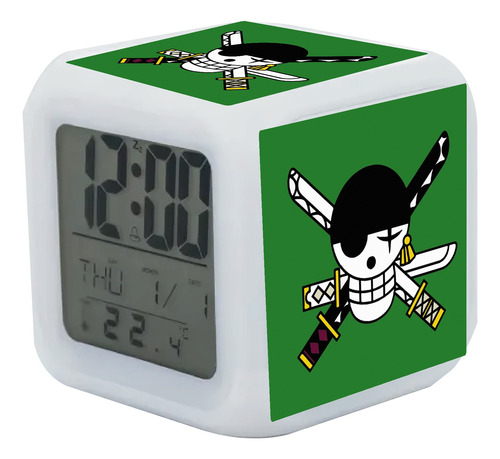Reloj Despertador Roronoa Zoro One Piece Con Luz Led