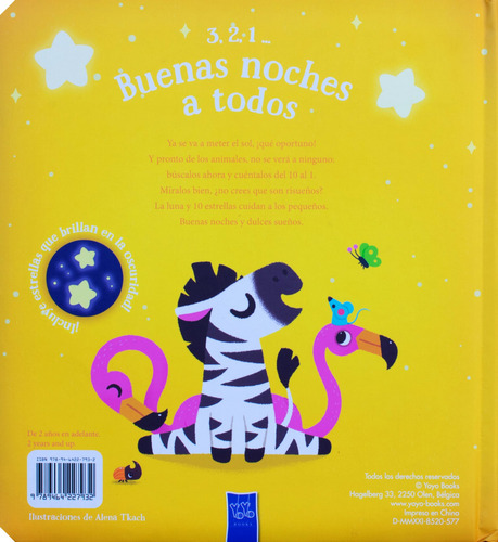 3, 2, 1… Buenas Noches a todos: Animales Salvajes.: Cuento interactivo 3, 2, 1… Buenas noches a todos: Animales Salvajes, de Varios. Editorial Jo Dupre Bvba (Yoyo Books), tapa dura en español, 2022