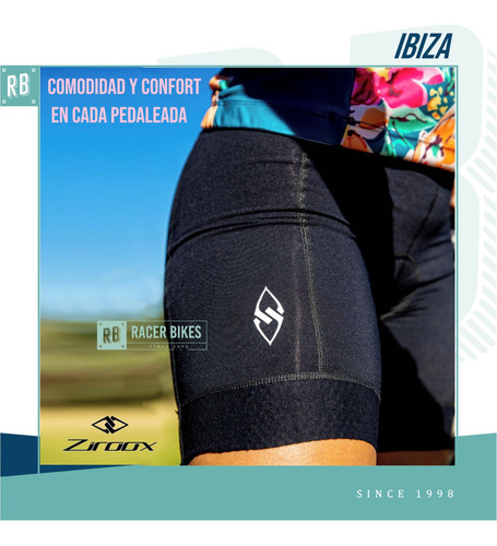 Imagen 3 de 10 de Calza Corta Ciclismo Mujer Ziroox Ibiza