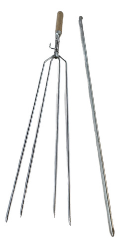 Tenedor Trinche Para Parrilla 5 Dientes Acero Inox