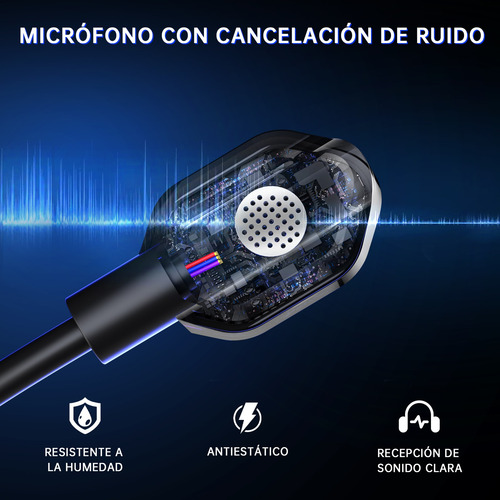 Auriculares Para Juegos Con Led Rgb Y Micrófono Para Pc Negro