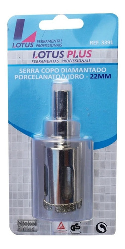  Serra Copo Diamantado 22mm Porcelanato Vidro - Lotus 3391