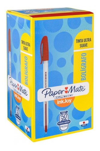 Pack 50 Bolígrafos Paper Mate Kilométrico 100st Color Rojo