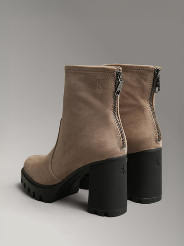 Botas Heel Platform Zip Beige Calvin Klein