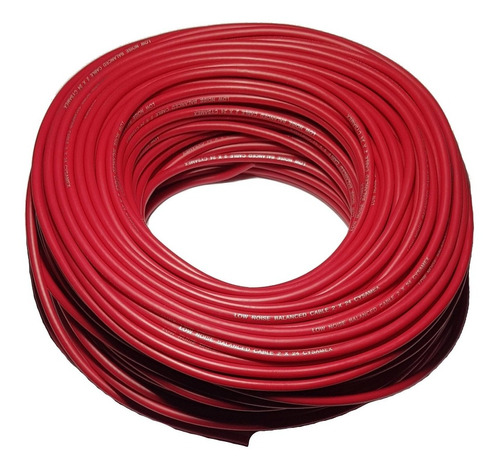 Rollo De Cable Para Microfono 2x24 30 Mts Rojo