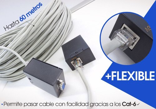 Extensor Vga Por Utp Rj45 Lan Cat 5 / 6 Hasta 60 Metros Par