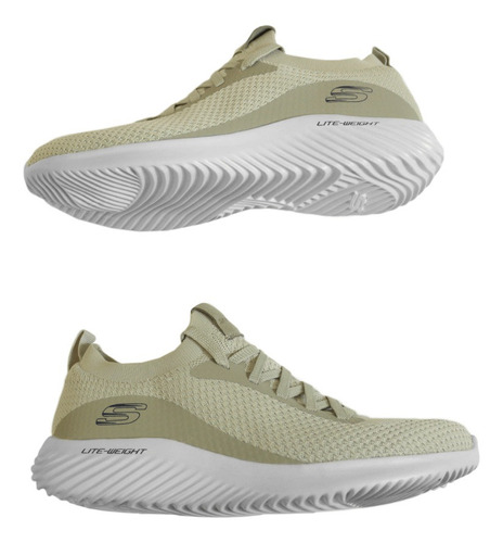 Tenis Caballero Skechers Casual Con Agujeta Beige Textil  52