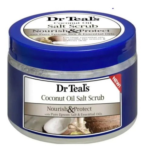 Exfoliante Corporal Dr. Teal's Coconut Oil Sal Scrub 454 G