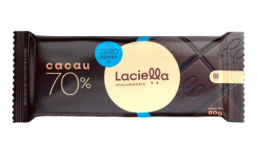 Barra Chocolate Laciella 80g Zero Açucar E Lactose 70% Cacau