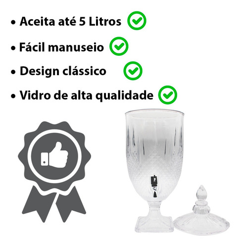 Suqueira De Vidro Royal 5 Litros