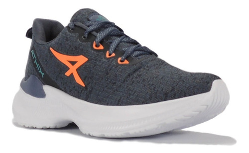 Imagen 2 de 7 de Zapatilla Athix Hombre Paralles (jean/naranja)