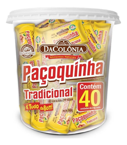 Paçoquinha Rolha Tradicional 40 Unidades Dacôlonia 560g